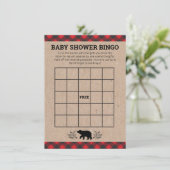 Lumberjack Bear Kraft Baby Shower Bingo Card | Zazzle