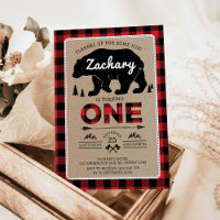 Lumberjack Bear Tartan 1st Birthday Woodland Party