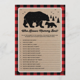 Lumberjack Bear Who Knows Mommy Best Game Card