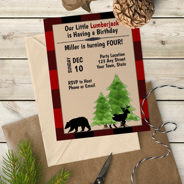 Lumberjack Birthday Invitation (Creator Uploaded)