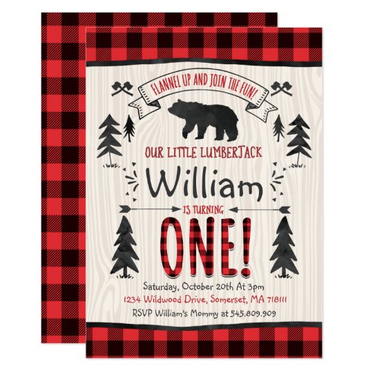 Lumberjack Birthday Party Invitations 8