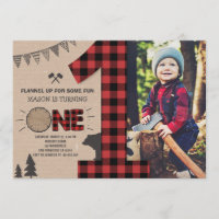 Lumberjack Birthday Invitation Woodland Birthday