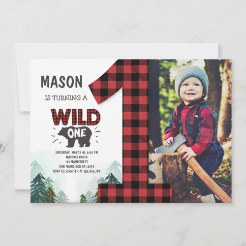 Lumberjack Birthday Invitation Woodland Birthday