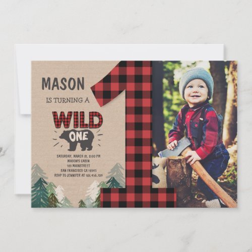 Lumberjack Birthday Invitation Woodland Birthday