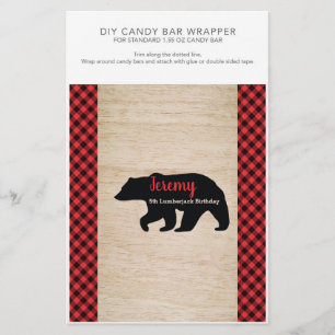 Lumberjack Birthday Party 1.55oz Candy Bar Wrapper