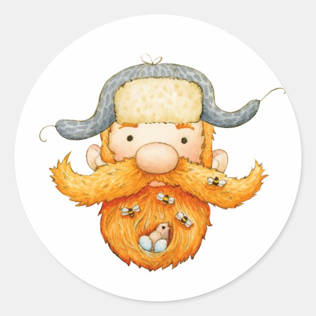 Lumberjack Birthday Party Classic Round Sticker (Front)