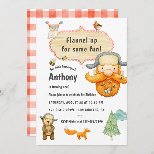 Lumberjack Birthday Party Invitation