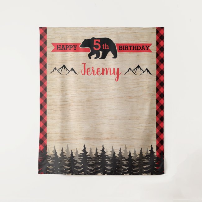 Lumberjack Birthday Party Photo Backdrop