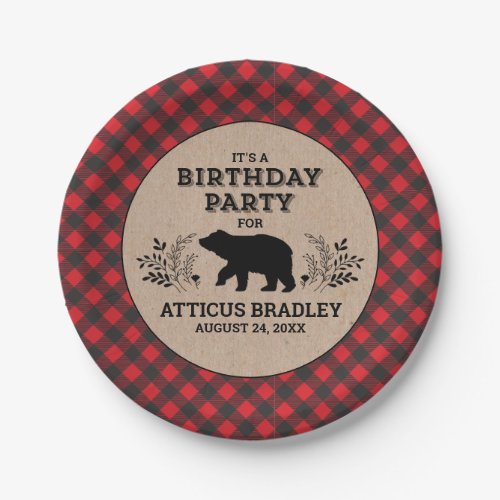 Lumberjack Birthday Party Plate