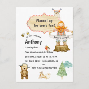 Lumberjack Birthday Party Postcard