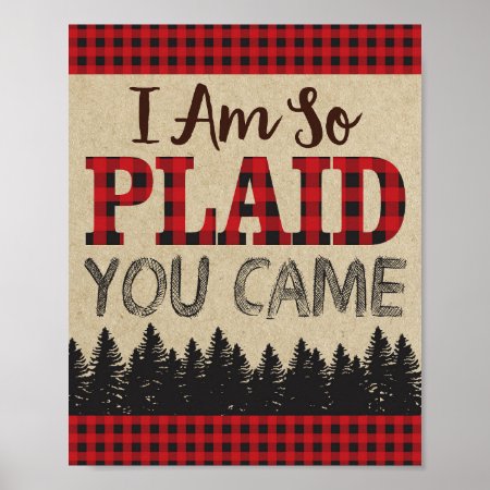 Lumberjack Birthday Sign, I'm So Plaid You Came Poster