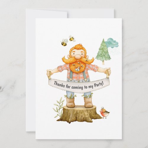 Lumberjack Birthday Thank You Card