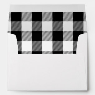 Lumberjack Black and White Plaid Rustic 5X7 Envelope