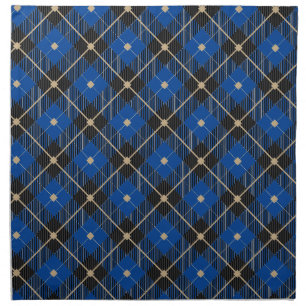 Lumberjack Black Blue Plaid Pattern Cloth Napkin