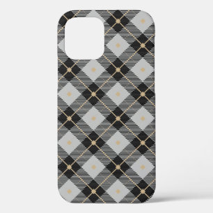 Lumberjack Black Gray Plaid Pattern iPhone 12 Pro Case