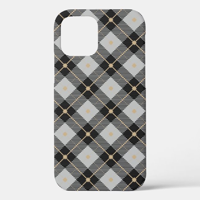Lumberjack Black Gray Plaid Pattern Case-Mate iPhone Case (Back)