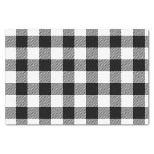 Lumberjack Black White Buffalo Plaid Tissue Paper