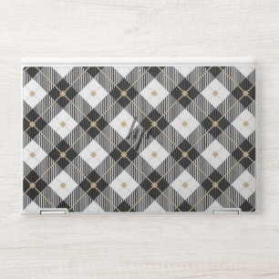 Lumberjack Black White Plaid Pattern HP Laptop Skin