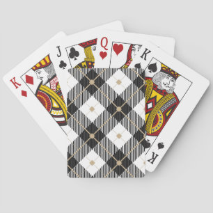 Lumberjack Black White Plaid Pattern Poker Cards