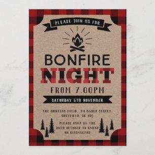 Lumberjack Bonfire Party Invitation