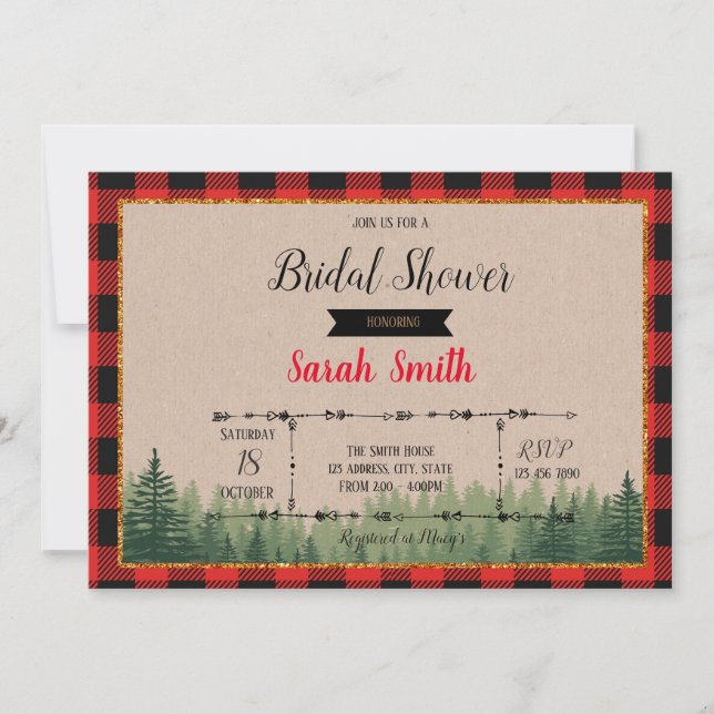 Lumberjack bridal shower invitation (Front)