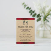 Lumberjack Bring A Book Baby Shower Cards (Standing Front)