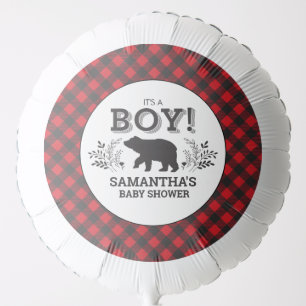 Lumberjack Buffalo Check Baby Shower Balloon