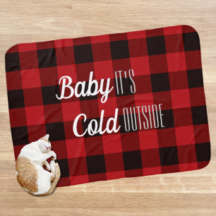 lumberjack buffalo plaid baby it's cold outside blanket