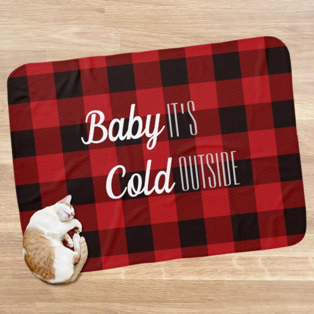 lumberjack buffalo plaid baby it's cold outside blanket (lumberjack buffalo plaid baby it's cold outside baby blanket)