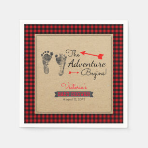 Lumberjack Buffalo Plaid Baby Shower Napkins