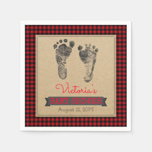 Lumberjack Buffalo Plaid Boys Baby Shower Napkins