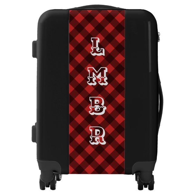 Lumberjack buffalo plaid carry on luggage suitcase (Front)