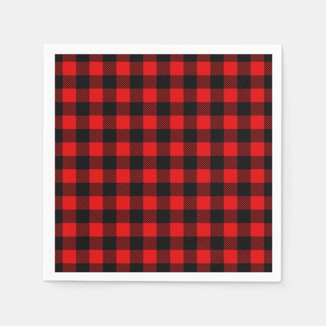 Lumberjack Buffalo Plaid Paper Napkins (Front)