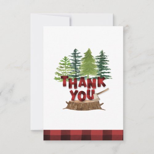 Lumberjack Buffalo Plaid Thank you Card