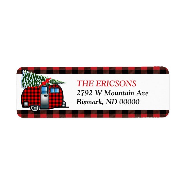 Lumberjack Christmas Camper Return Address Label (Front)