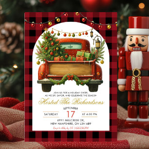 Lumberjack Christmas Truck Holiday Party Invitation