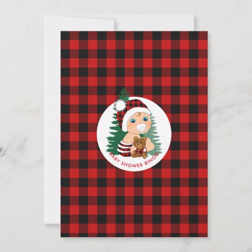 Lumberjack Cute Baby Shower Baby Bingo Cards | Zazzle