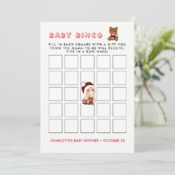 Lumberjack Cute Baby Shower Baby Bingo Cards | Zazzle