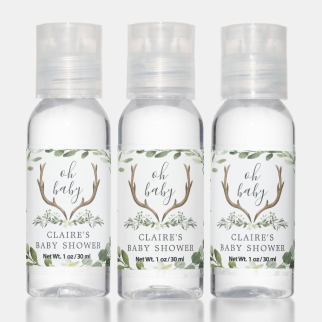 Lumberjack Deer Antler Baby Shower Hand Sanitizer (Set)