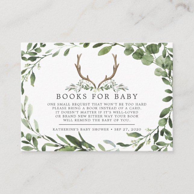 Lumberjack Deer Books For Baby Baby Shower Card (Front)