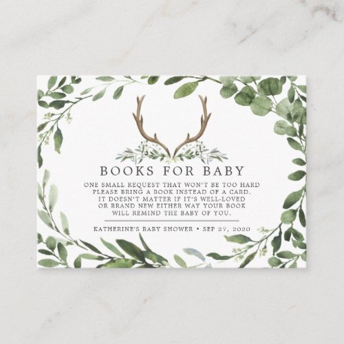 Lumberjack Deer Books For Baby Baby Shower Card