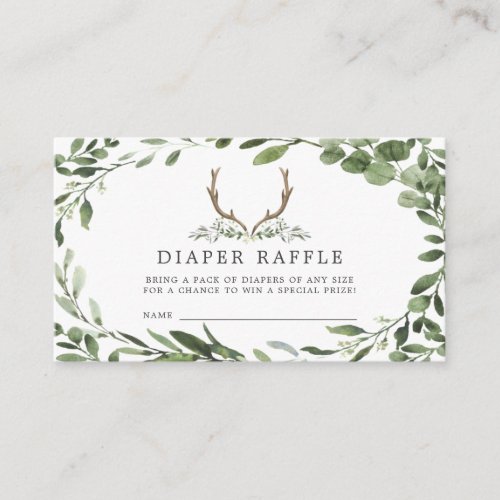 Lumberjack Deer Diaper Raffle Baby Shower Card