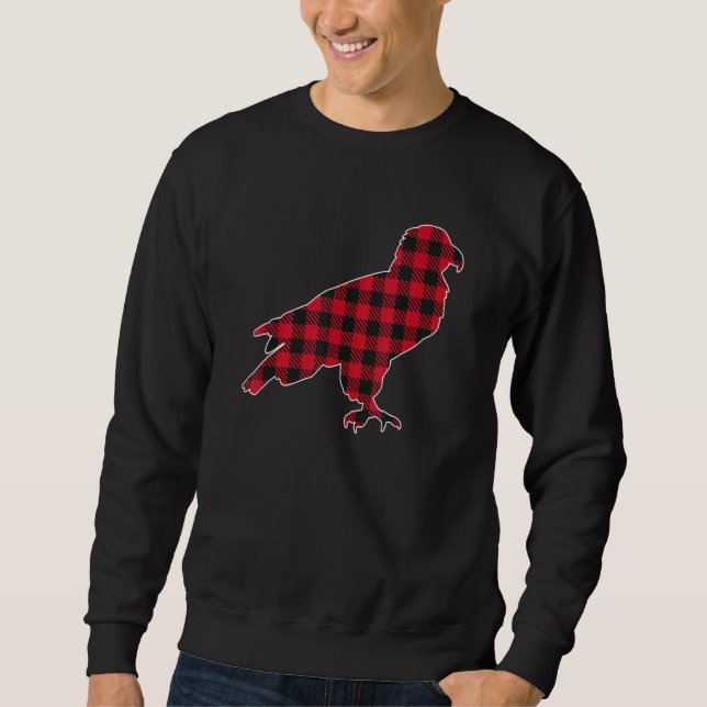 Lumberjack Eagle Red Buffalo Plaid Christmas Famil Sweatshirt (Front)