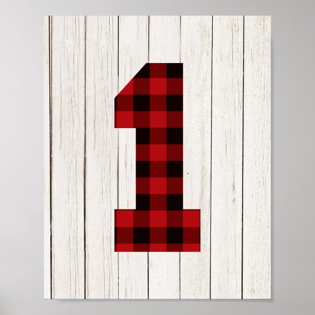 Lumberjack First Birthday Number 1 Decor (Front)