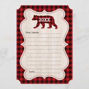 Lumberjack First Birthday Time Capsule Guestbook Invitation