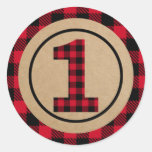Lumberjack First Birthday, Wild One Favor Classic Round Sticker