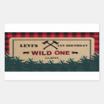 Lumberjack First Birthday, Wild One Rectangular Sticker