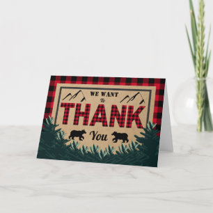 Lumberjack First Birthday, Wild One Thank You Card