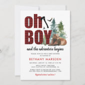 Lumberjack Flannel Bear Boy Baby Shower Invitation (Front)