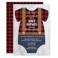 Lumberjack Flannel Boy Baby Shower Invitation